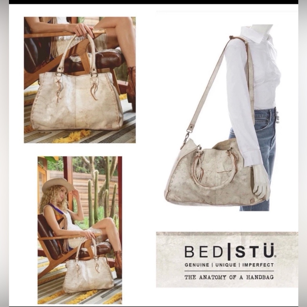 NWT Bed Stu Leather Rockaway Shoulder Crossbody Bag Tote Nectar Lux MSPR $345 - Picture 15 of 15